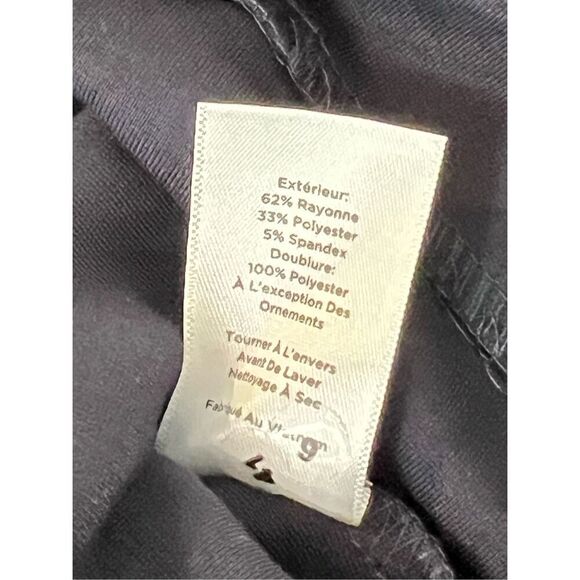 Talbots Petite Retro 50s Scarf Dress 3/4‎ Sleeve Navy Blue Ponte Fit & Flare 4P - Picture 10 of 12